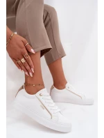Damskie Sneakersy Z Eko Skóry Big Star SS274026 Biało-Złote