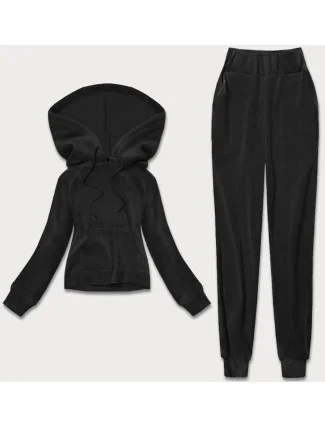 Čierny hrubší dámsky teplákový komplet s polarom (YP-1022) Čierny hrubší dámsky teplákový komplet s polarom (YP-1022)