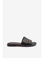 Zazoo 40384 Elegantné dámske čierne kožené žabky