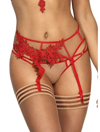 Podväzkový pás V-8862 červený - Axami