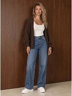 Dámske džínsy so širokými nohavicami a vysokým pasom, modré, FashionStreet UY3158 Dámske džínsy so širokými nohavicami a vysokým pasom, modré, FashionStreet UY3158