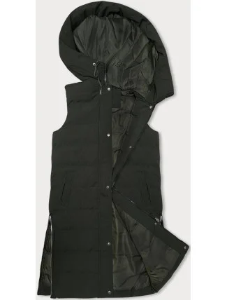 Dlhá dámska páperová vesta v army farbe (5M3157-136) Dlhá dámska páperová vesta v army farbe (5M3157-136)