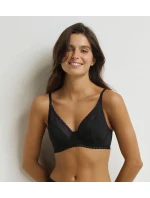 Dámska čipkovaná podprsenka s kosticami DIM DAILY MICRO FOULARD BRA - DIM - čierna
