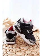 Dziecięce Sportowe Buty Czarno-Czerwone Linen