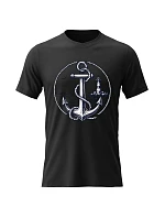 Pánske bavlnené tričko s potlačou - Sailor - čierne