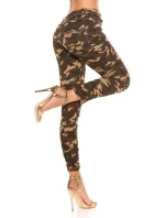 Dámske trendy Army skinnies 0000K600-273A khaki vzor - Koucla