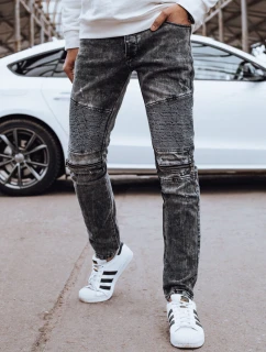 Pánske čierne džínsové nohavice FashionStreet UX4246