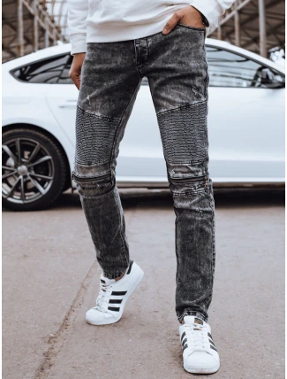 Pánske čierne džínsové nohavice FashionStreet UX4246