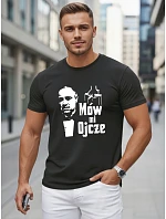 Pánske klasické bavlnené tričko s čiernou potlačou FashionStreet NX5145R Pánske klasické bavlnené tričko s čiernou potlačou FashionStreet NX5145R