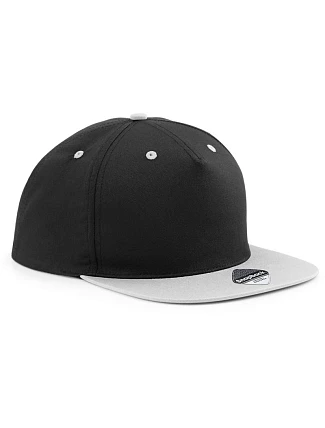 Beechfield B 610C 5-panelová snapbacková čiapka s kontrastným lemom 53.610C čierna/sivá Beechfield B 610C 5-panelová snapbacková čiapka s kontrastným lemom 53.610C čierna/sivá