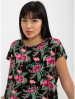 Dámska blúzka D73771R10978P čierna a zelená - FPrice