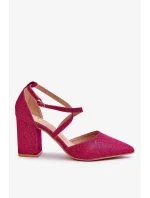 Módní třpytivé lodičky na podpatku fuchsiové Galaxy Módní třpytivé lodičky na podpatku fuchsiové Galaxy