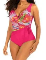 Dámske jednodielne plavky BALI 12 S1069 ružová/vzor - Self