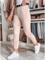 Dámske bavlnené slim fit nohavice s opaskom TAIRONIK ružové FashionStreet UY2548 Dámske bavlnené slim fit nohavice s opaskom TAIRONIK ružové FashionStreet UY2548