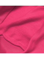 Ružová dámska tepláková mikina so sťahovacími lemami (W01-19)