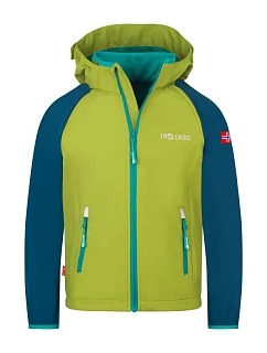 Trollkids Rondane Zip Off XT Softshellová bunda pear green/madeira blue/sea green (819-360)