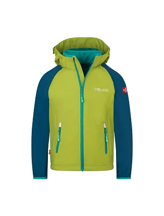 Trollkids Rondane Zip Off XT Softshellová bunda pear green/madeira blue/sea green (819-360)