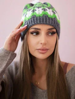 Dámska čiapka Laila K283 graphite+green neon