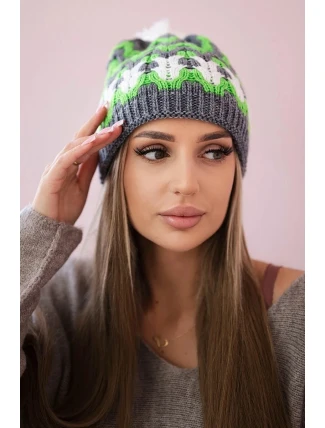 Dámska čiapka Laila K283 graphite+green neon