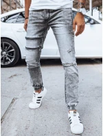 Pánske džínsové nohavice jogger šedé FashionStreet UX4039