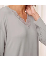 Dámska nočná košeľa Timeless Sensuality NDK LSL - GRAY - sivá 7816 - TRIUMPH