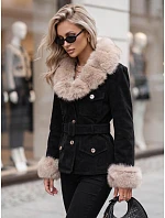 Dámska bunda s odnímateľnou kožušinou, čierna, FashionStreet TY5850 Dámska bunda s odnímateľnou kožušinou, čierna, FashionStreet TY5850