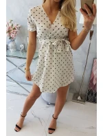 Šaty s bodkami vo farbe ecru