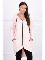 Mikina so zipsom na chrbte púdrovo ružová