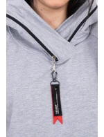 Tunika na zips s kapucňou Oversize sivá