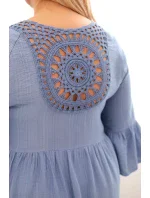 Dámske šaty z viskózy v nadmernej veľkosti so zdobením Azura Denim