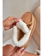 Śniegowce Damskie Na Platformie Z Futerkiem Typu Branek Camel Ciabellae