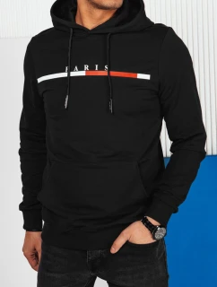 Pánska mikina s potlačou čierna FashionStreet BX5731