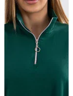 Mikina so zipsom a vreckami zelená