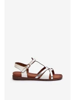 Sandały Damskie Płaskie Z Eko Skóry Sergio Leone SK071H Białe