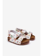 Dziecięce Sandałki Na Korkowej Podeszwie Z Klamrami Dinozaury Multikolor Thessa