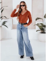 Dámsky sveter MELANIA v tehlovej farbe FashionStreet MY1651
