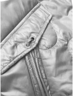 Šedá krátka dámska prešívaná bunda (B8185-9)