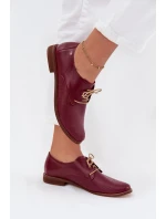 Dámske elegantné kožené šnurovacie čižmy Zazoo 4238 burgundy Dámske elegantné kožené šnurovacie čižmy Zazoo 4238 burgundy