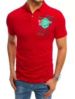 FashionStreet červené polo tričko s potlačou PX0367