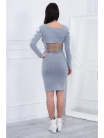 Handrové šedé melanžové šaty