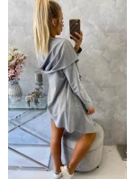 Voľná pláštenka s kapucňou sivá