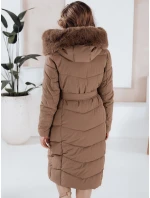 Dámska zimná dlhá prešívaná bunda s umelou kožušinou FashionStreet TY5086