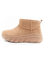 Skechers Dámske zimné členkové topánky zateplené kožené hnedé dámske