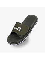 Žabky na suchý zips Kubota v khaki farbe K0000-100-005-19-1