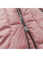 Dámska prešívaná zimná bunda s kapucňou Old Pink (7690)