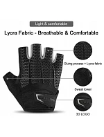 Cyklistické rukavice Rockbros S169BGR XL s gélovými vankúšikmi - sivé Cyklistické rukavice Rockbros S169BGR XL s gélovými vankúšikmi - sivé