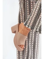 Klapki Damskie Na Słupku I Platformie Khaki Omeisa