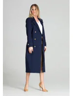 Dámsky kabát M698 tmavomodrý - Figl