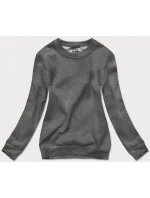 Dámska tepláková mikina v grafitovej farbe so sťahovacími lemami (W01-5)