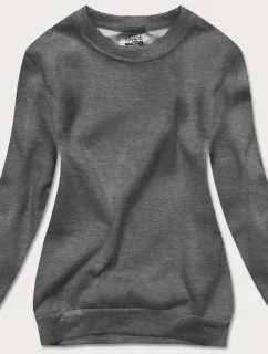 Dámska tepláková mikina v grafitovej farbe so sťahovacími lemami (W01-5)